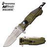 Mtech US Marines Tactical Lethal Spring Assisted Knife In Green Rescue Collectible Weapons - Tophatter Daily Deals