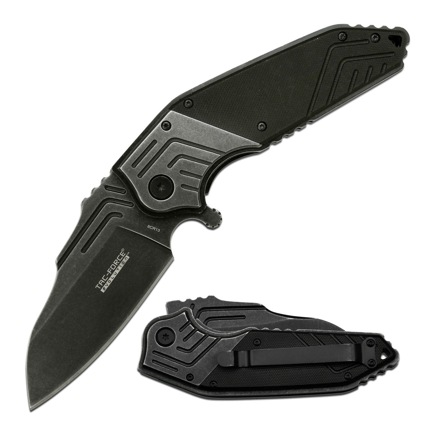 Evolution Spring Assisted Knife Wharncliffe Fine Edge Blade - TOPHATTER'S ARMORY DEALS Collectible Weapons - Tophatter Daily Deals