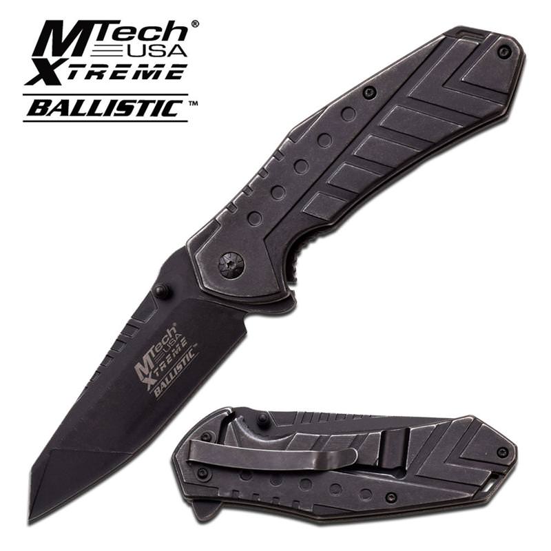 Mtech Extreme All Black Spring Assisted Pocket Folding Knife - TOPHATTER'S ARMORY DEALS Collectible Weapons - Tophatter Daily Deals