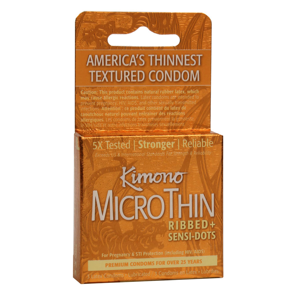 Kimono Microthin Ribbed Plus Sensi-Dots - 3 Pack > Essentials > Condoms - Tophatter Daily Deals