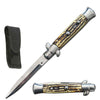 8.75" Italian Stiletto Automatic Switch Blade Knife Stag Handle - TOPHATTER'S ARMORY DEALS Collectible Weapons - Tophatter Daily Deals