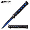 Spring Assist Pocket Folding Knife Mtech Black Blue Tactical Stiletto Blade - Tophatter's Army Products & Self Defense Collectible Weapons - Tophatter Daily Deals
