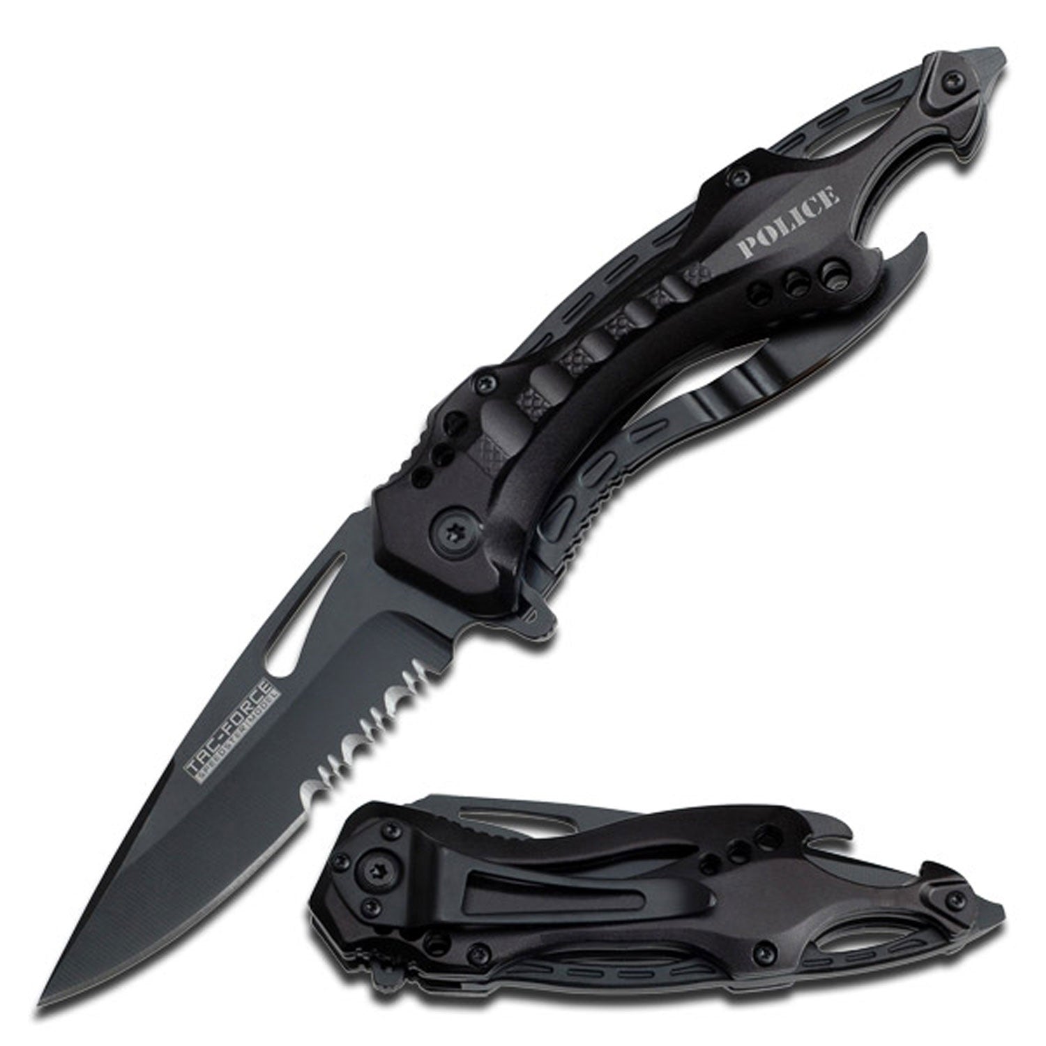 Police Spring Assist Tactical Fighter Folding Pocket Knife - Tophatter's Guns'N'Weapons Store Collectible Weapons - Tophatter Daily Deals