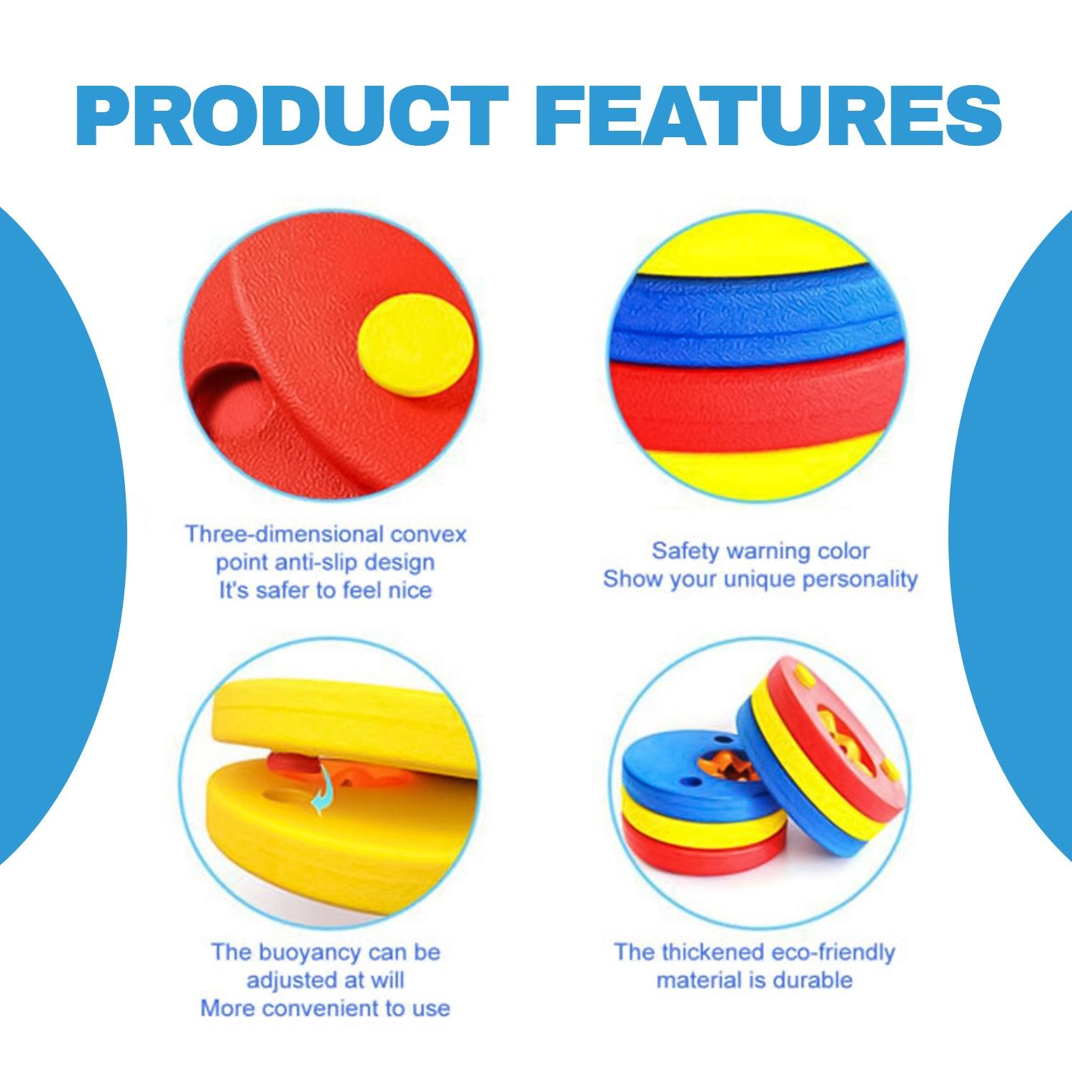 Swimming Arm Rings - 6 Pcs Swimming Arm Bands Detachable Pool EVA Foam Armbands Kids Arm Float Discs Summer & Swimming - Tophatter Daily Deals