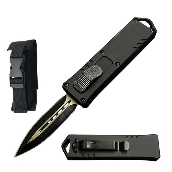 7.5" Black Death Rider Automatic Dual Action Out The Front Knife - TOPHATTER'S ARMORY DEALS Collectible Weapons - Tophatter Daily Deals