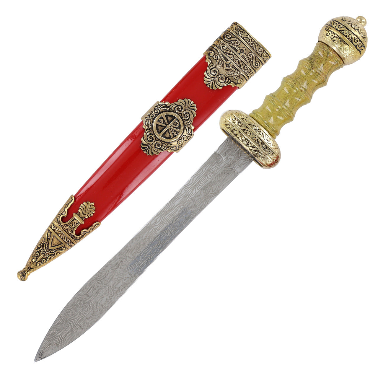 11.5" Roman Royal Etched Wave Pattern Gladius Pugio Dagger - Tophatter's Guns'N'Weapons Store - FREE SHIPPING Collectible Weapons - Tophatter Daily Deals
