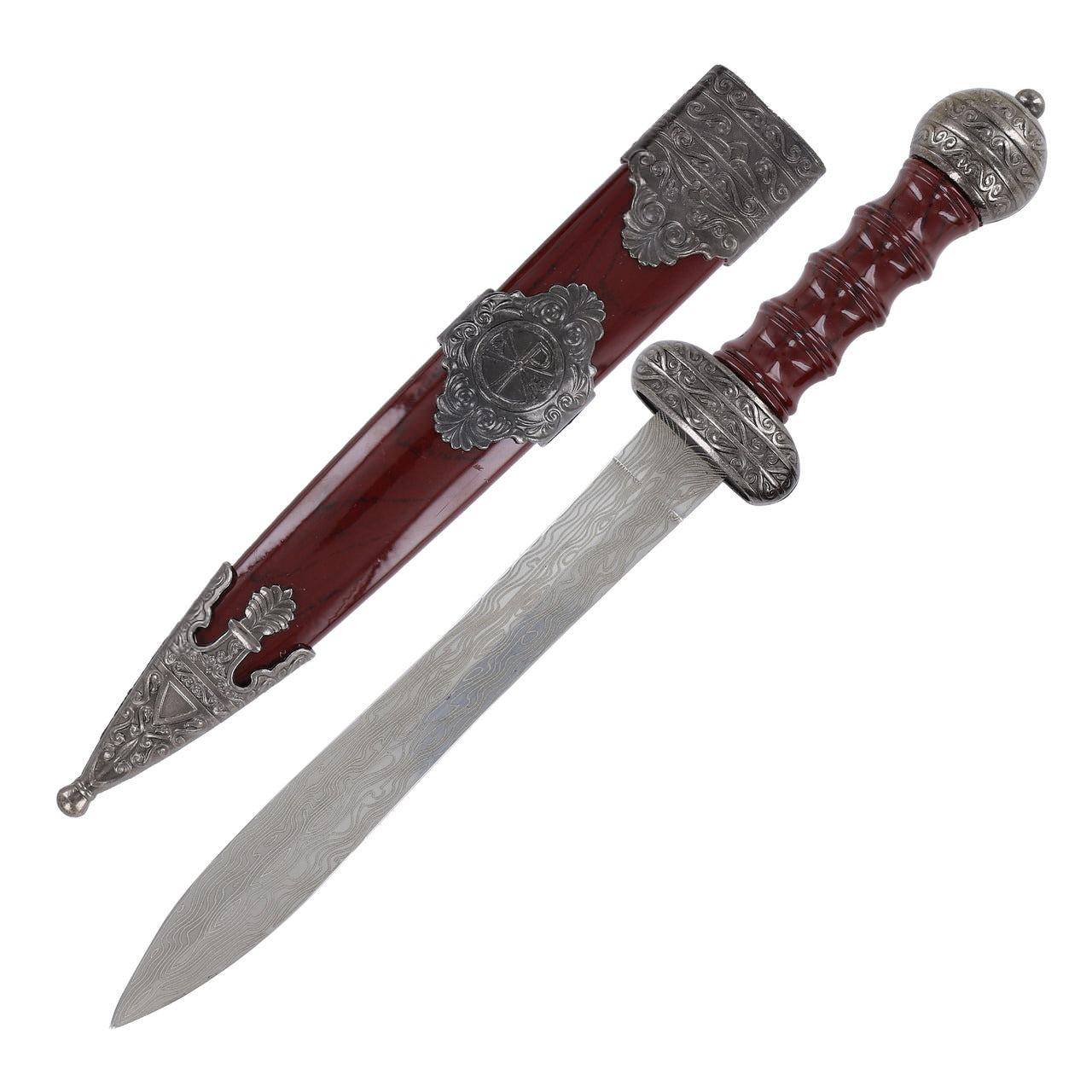 11.5" Roman Elite Etched Wave Pattern Gladius Pugio Dagger - TOPHATTER'S ARMORY DEALS Collectible Weapons - Tophatter Daily Deals