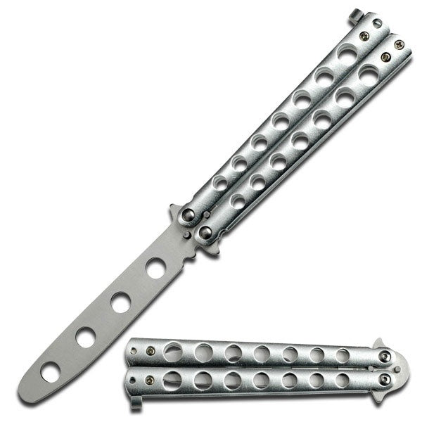 Stainless Steel Training Butterfly Knife - Tophatter's Guns'N'Weapons Store Collectible Weapons - Tophatter Daily Deals