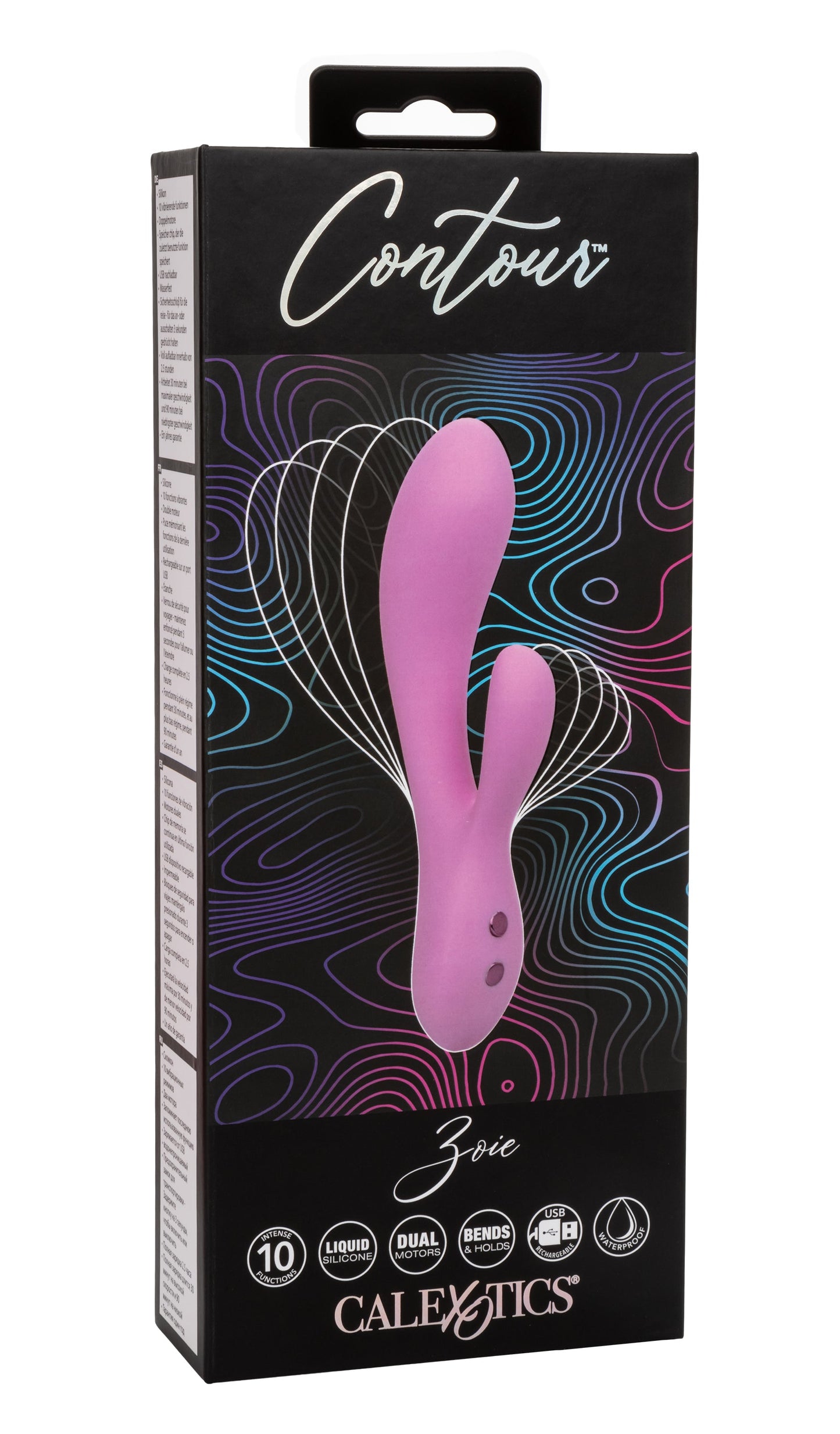 Contour Zoie Pink Flexible Dual Massager with 10 Vibration Functions and Silicone Design > Vibrators > Ladies > Rabbit - Tophatter Daily Deals