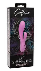 Contour Zoie Pink Flexible Dual Massager with 10 Vibration Functions and Silicone Design > Vibrators > Ladies > Rabbit - Tophatter Daily Deals