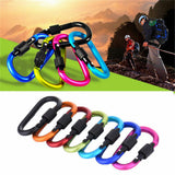 Heavy Duty Carabiner Clips UK - 6X Carabiner Hook D-Ring Screw Lock Outdoor Rock Buckle Max 50KG Apparel & Accessories - Tophatter Daily Deals