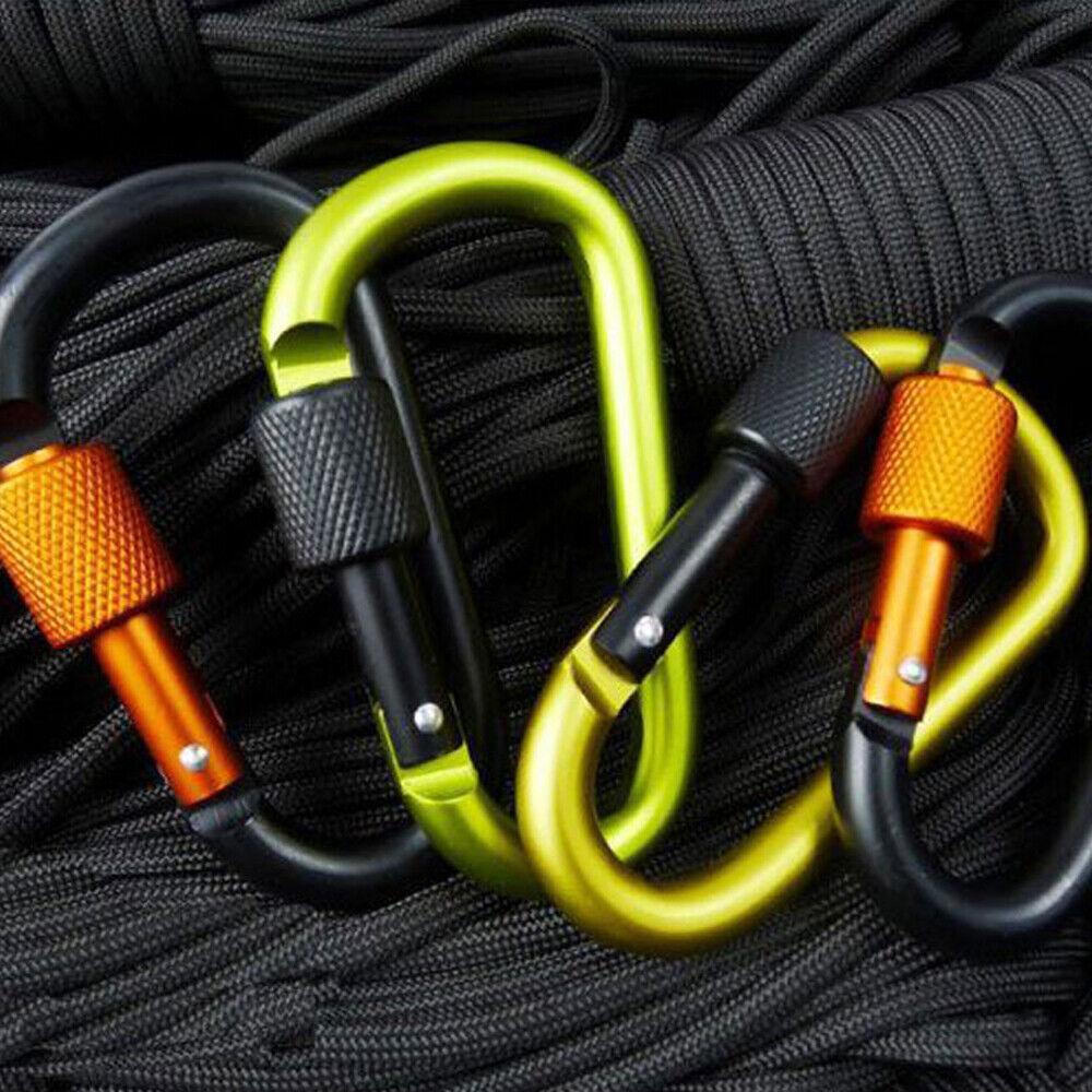 Heavy Duty Carabiner Clips UK - 6X Carabiner Hook D-Ring Screw Lock Outdoor Rock Buckle Max 50KG Apparel & Accessories - Tophatter Daily Deals