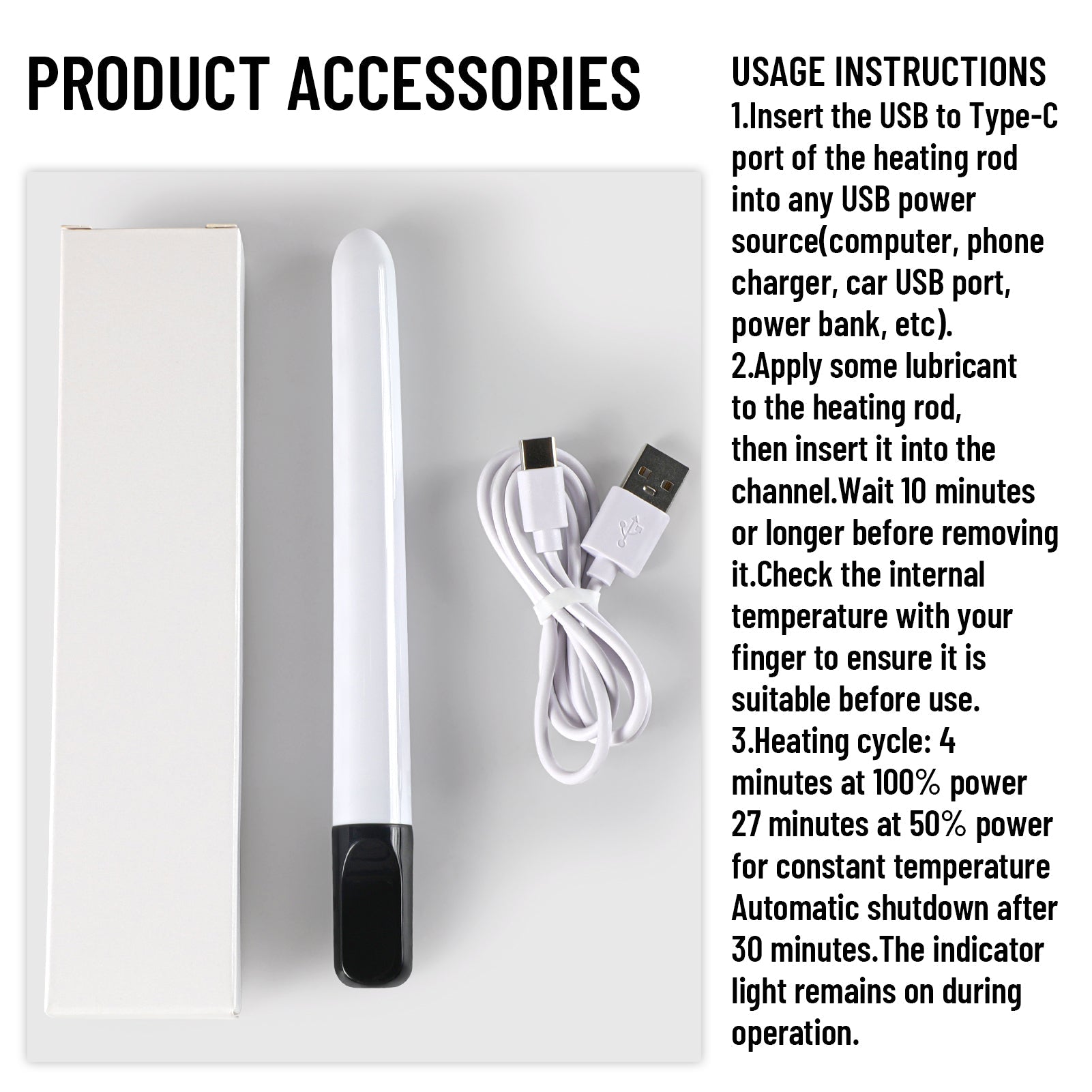 Acmejoy - Heating Rod for Toys with 45°C Smart Temperature Control Lube & Essential - Tophatter Daily Deals