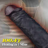 Acmejoy- 3 Thrusting 9 Vibration Heating Big Brown Dildo Tattooed Men Dildos - Tophatter Daily Deals