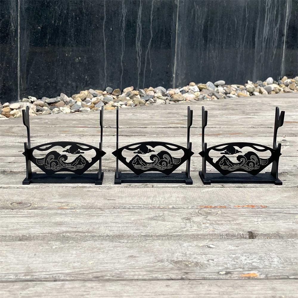 2-Layer Wooden Landscape Pattern Weapon Display Holder 3 Holder In 1 Pack - Tophatter Daily Deals