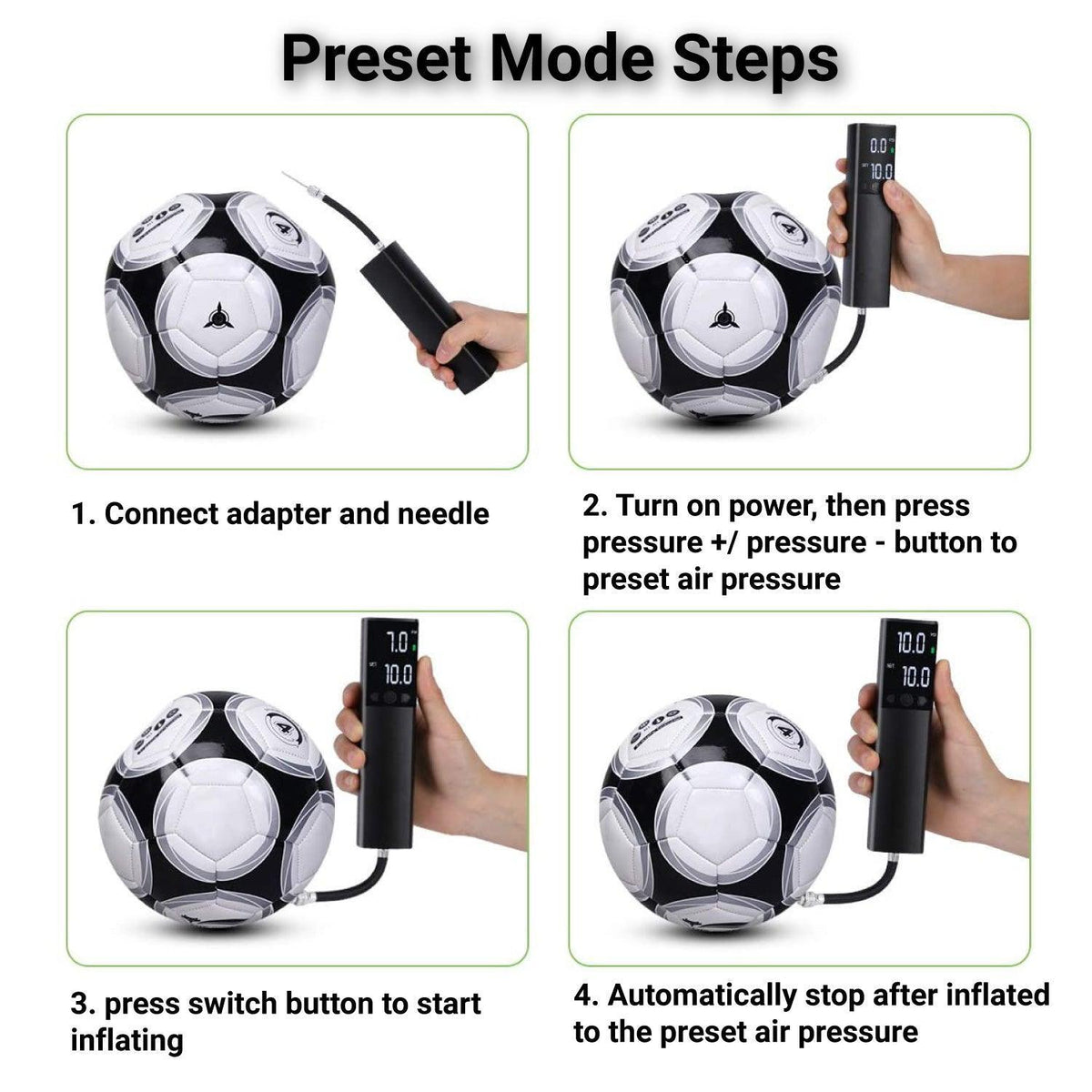 Electric Ball Pump - Deeplee Electric Ball Pump with LED Digital Display, Battery Powered for Soccer Soccer - Tophatter Daily Deals