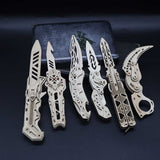 6 Cool Wooden Knife Model Kit 3D Blade Puzzle Toy - Tophatter Daily Deals