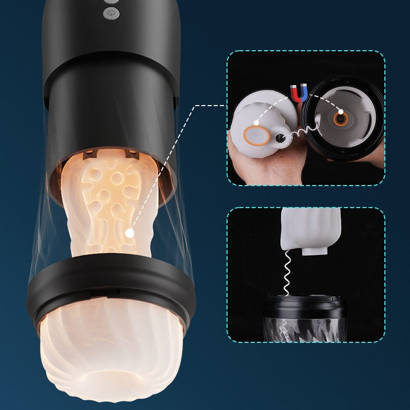 Dreamer - 3 Rotating 5 Thrusting 5 Vibrating Heating Male Stroker Masturbation Cup - Tophatter Daily Deals