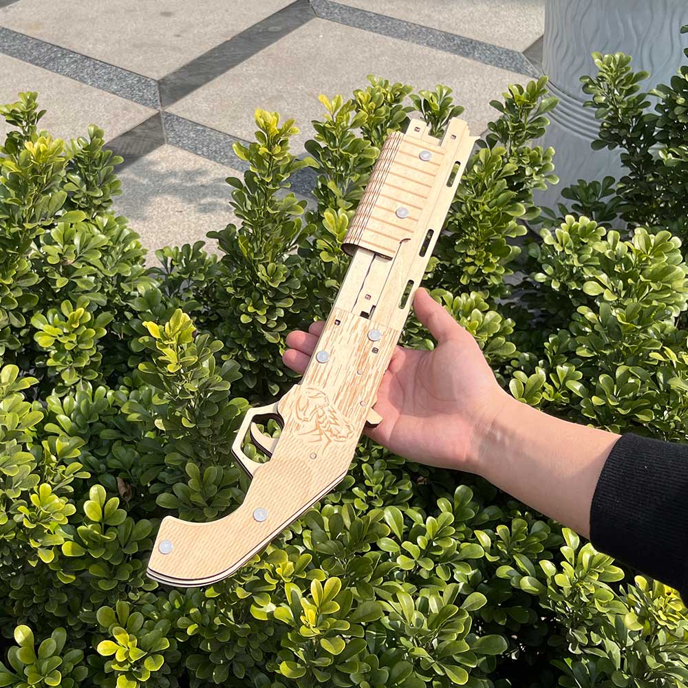 Wooden Mossberg Shotgun Rubber Band Gun Model Kit - Tophatter Daily Deals
