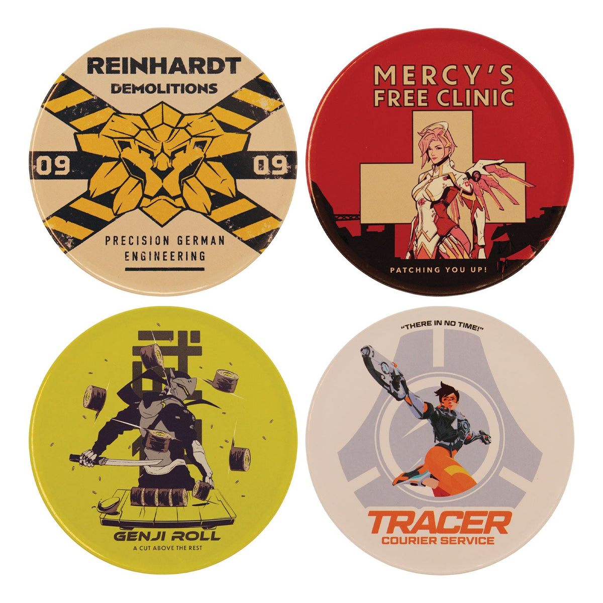 Overwatch - Set of Four Printed Metal Coasters Coaster - Tophatter Daily Deals