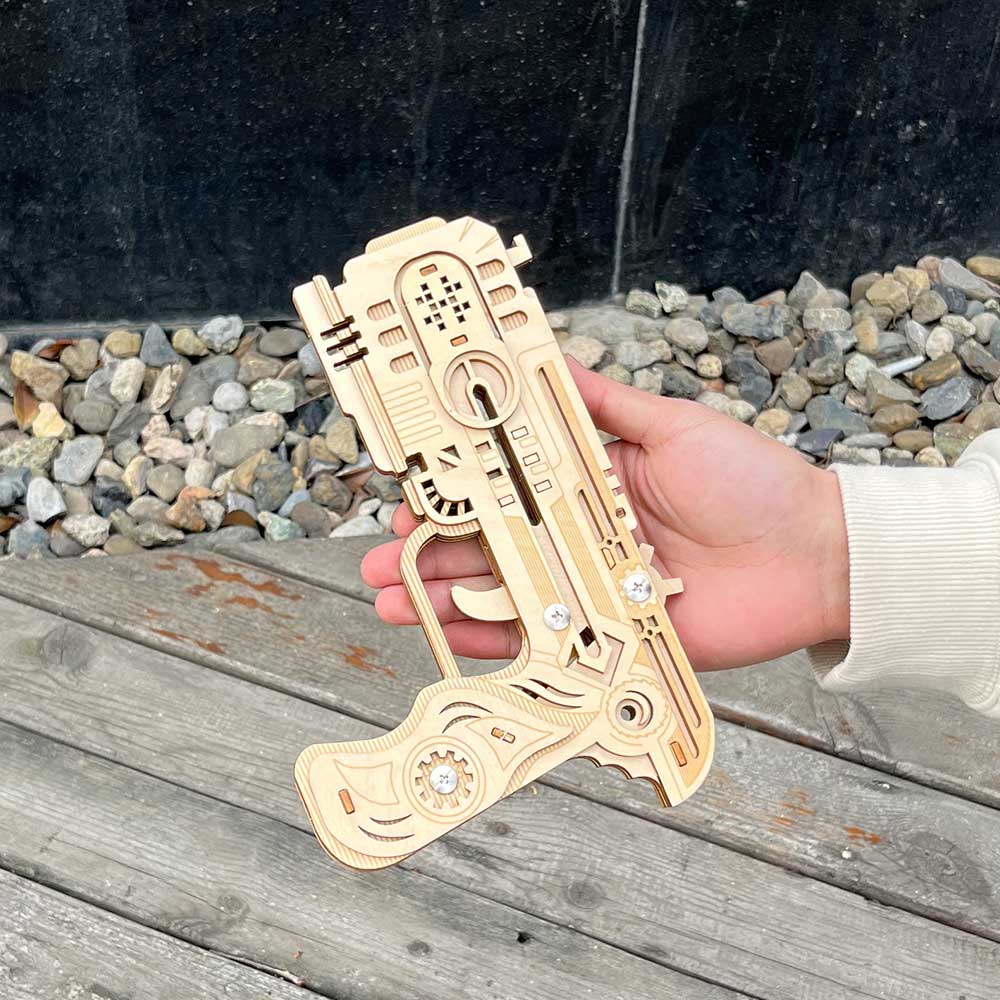 3D Wooden Kit Training Dragon Rubber Band Pistol Model Kit - Tophatter Daily Deals