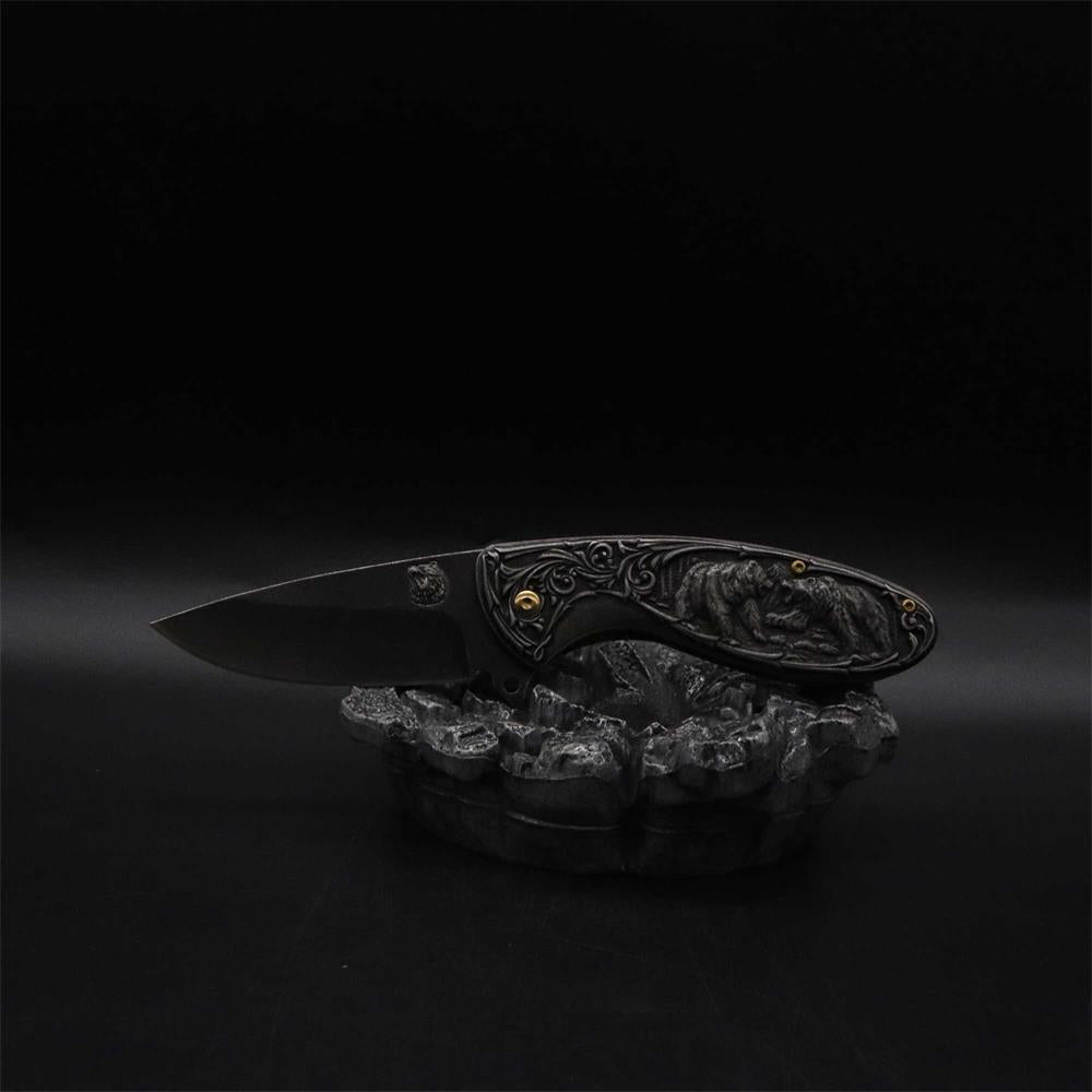Brown Bear 3D Relief Folding Knife - Tophatter Daily Deals