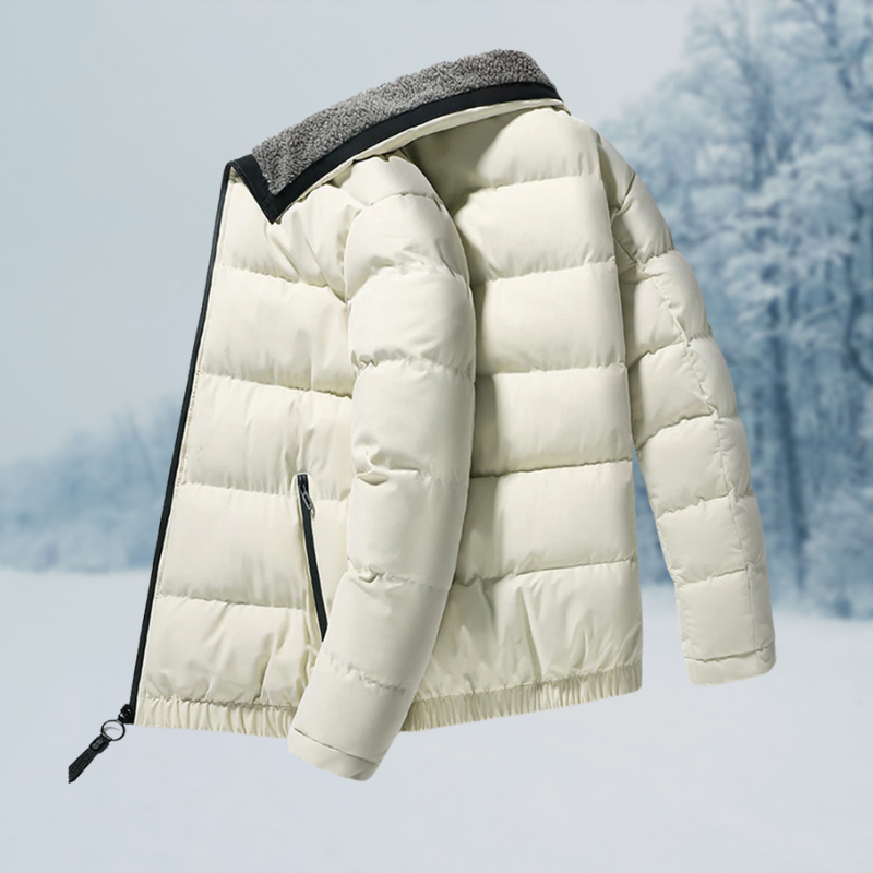 Warm Cozy Men's Jacket - Puffer, Sherpa Lined, Commuting - Tophatter Daily Deals