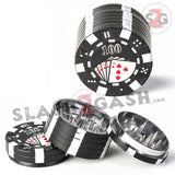 Casino Poker Chips Tobacco Herb Grinder 1.5" - 3 pieces METAL Smoking Accessories - Tophatter Daily Deals