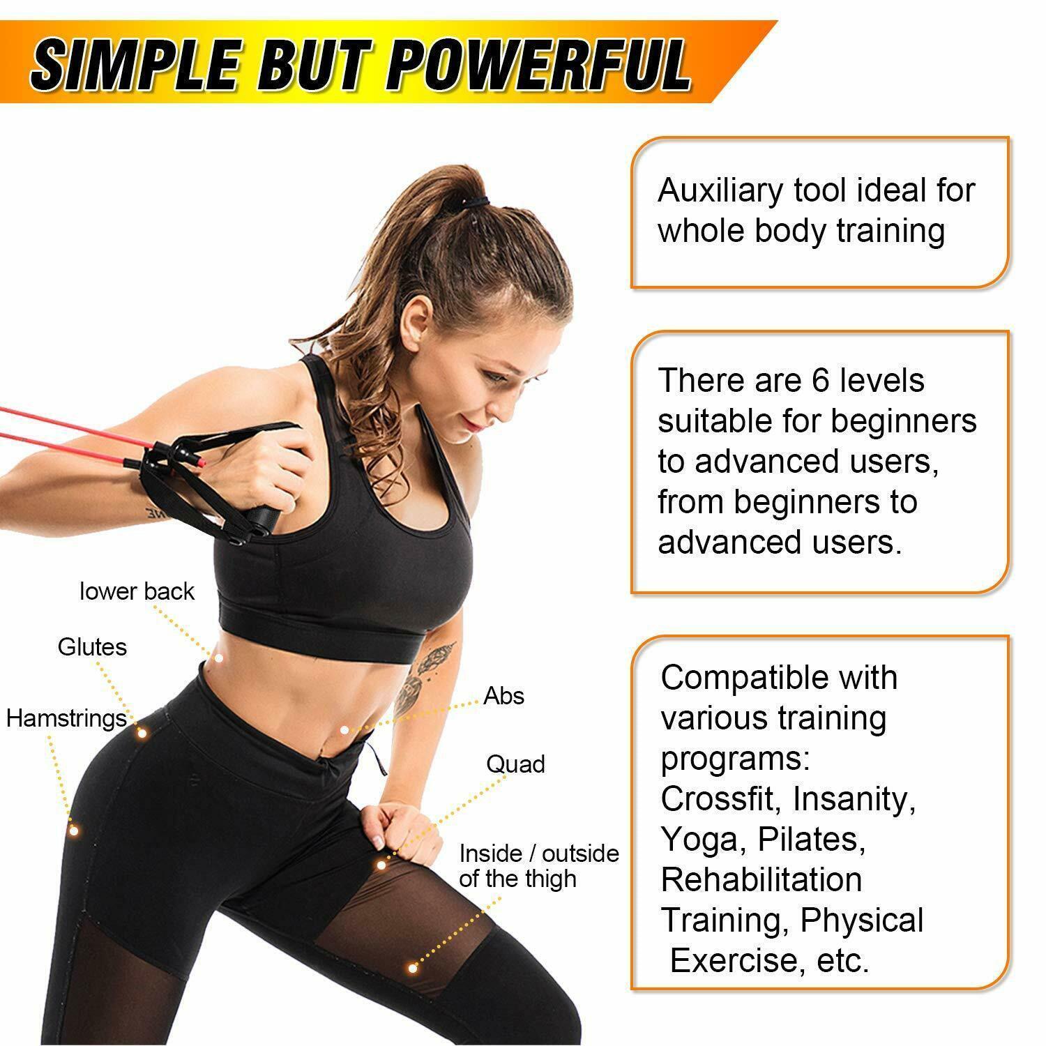 Best Resistance Band Set - 150LBS Resistance Bands Training Set Workout Exercise Crossfit Fitness Yoga Tube Fitness - Tophatter Daily Deals