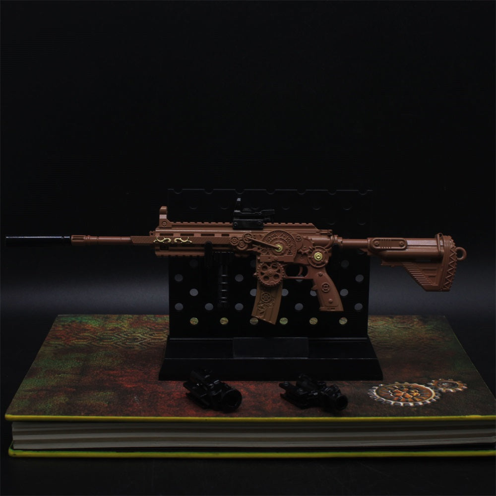 Steampunk HK416 Miniature Metal Gun 21CM/8.3" - Tophatter Daily Deals