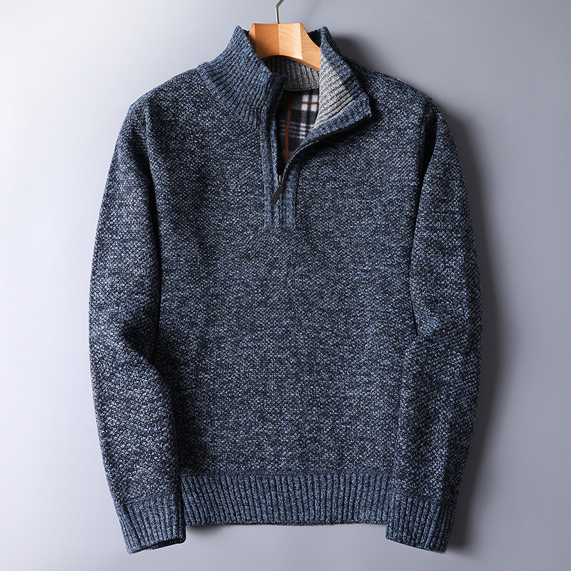 Warm Men's Knit Pullover - Half Zip, Wool Blend, Casual - Tophatter Daily Deals