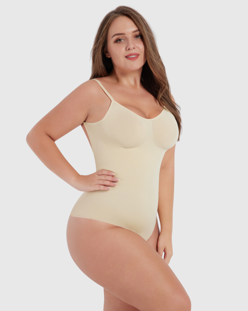 Revenge Body Low Back Snatched Bodysuit Cream Thong Bodysuit - Tophatter Daily Deals