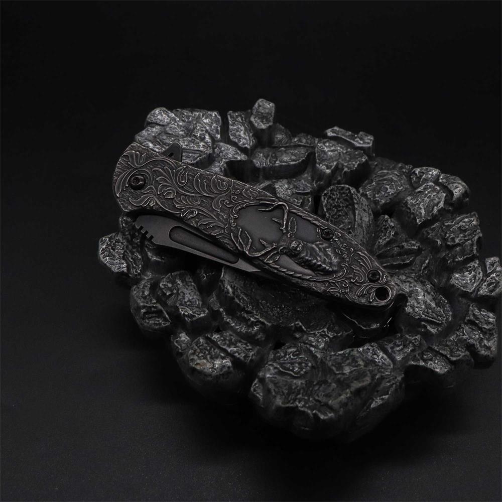 Fantastic Reindeer in the Mirror Folding Knife - Tophatter Daily Deals