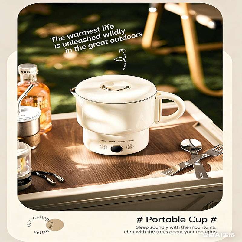 Portable Folding Electric Kettle White Electric Kettles - Tophatter Daily Deals