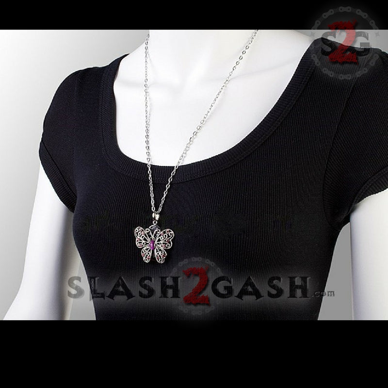 Crystal Diamond Butterfly USB Flash Drive 2.0 Necklace Charm 16 GB USB Flash Drive - Tophatter Daily Deals