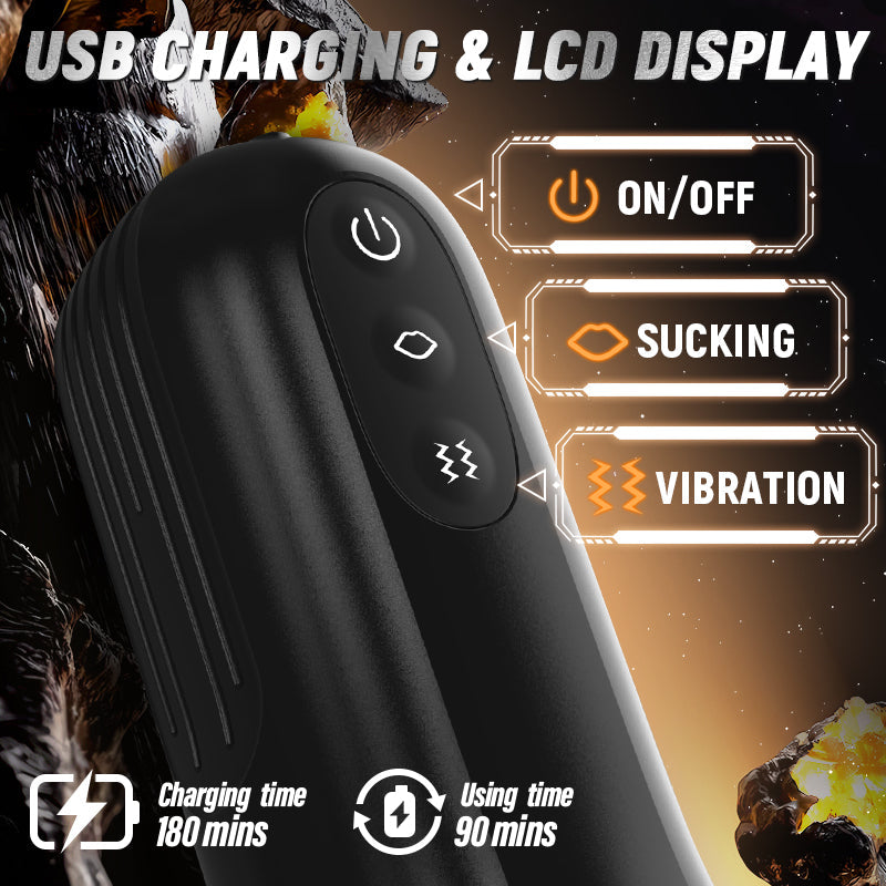 The Captain - 10 Vibrating Sucking Deep Throat Male Stroker Masturbation Cup - Tophatter Daily Deals