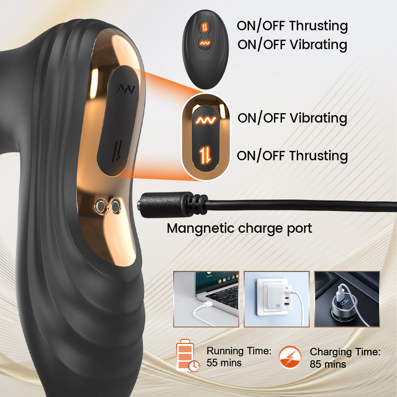 THOR - Best Seller Thrusting Vibrating Solo Male Play Prostate Massager - Tophatter Daily Deals