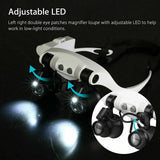 Headband Magnifier LED Jeweler Glasses With 8 Lenses - Tophatter Daily Deals