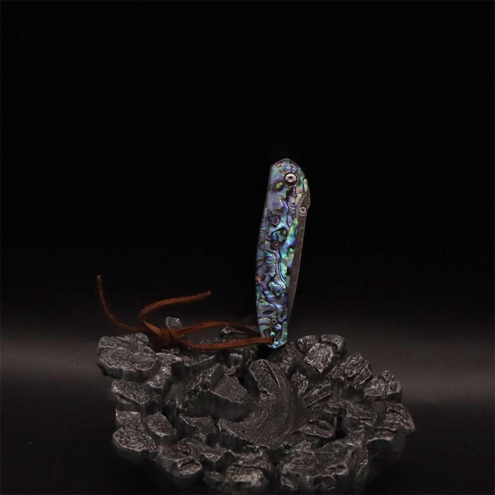 Damascus Knife Handmade Colored Folding Knife - Tophatter Daily Deals