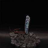 Damascus Knife Handmade Colored Folding Knife - Tophatter Daily Deals