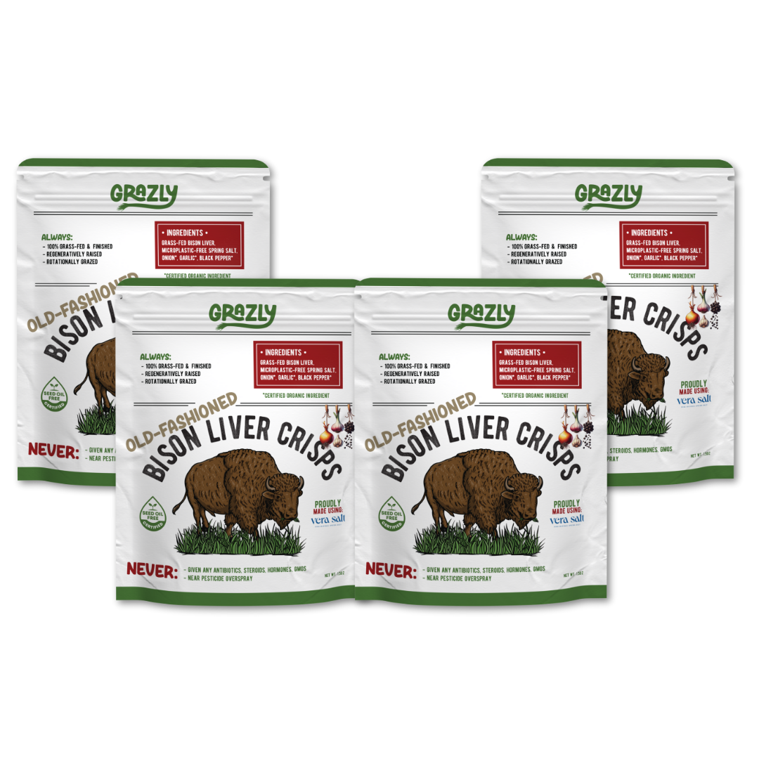 Bison Liver Crisps - 100% Grass-Fed/Finished Old Fashioned 4 Pack Health & Wellness - Tophatter Daily Deals