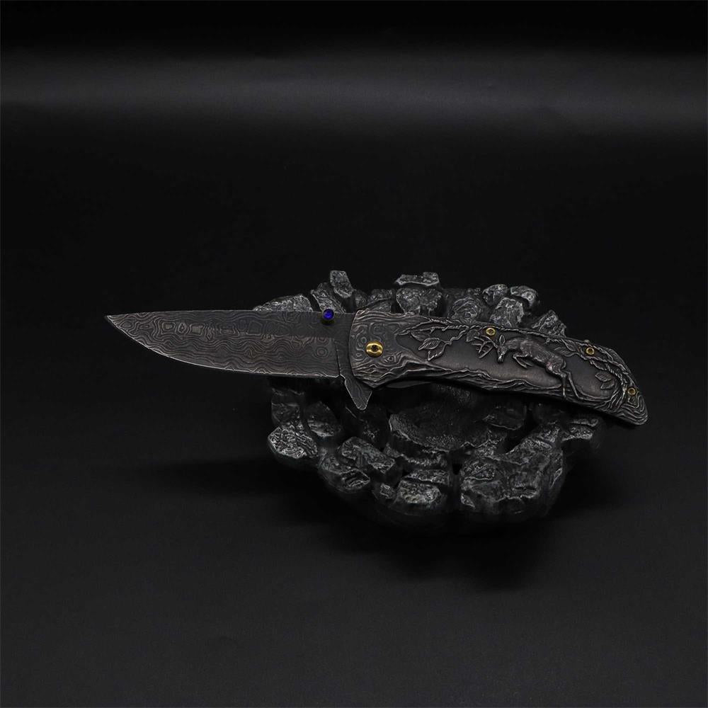 3D Sculpture Reindeer Folding Knife - Tophatter Daily Deals