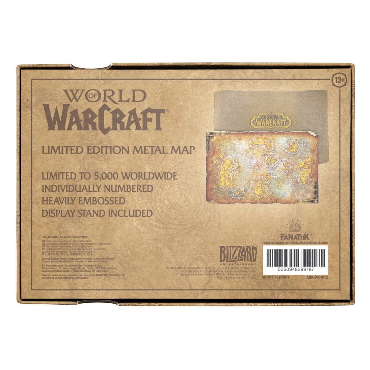 World of Warcraft - Limited Edition Metal Map of Azeroth Collectible - Tophatter Daily Deals