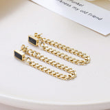 Dangle Chain Earrings with Cubic Zirconia Emerald and Gift Pouch Earrings - Tophatter Daily Deals
