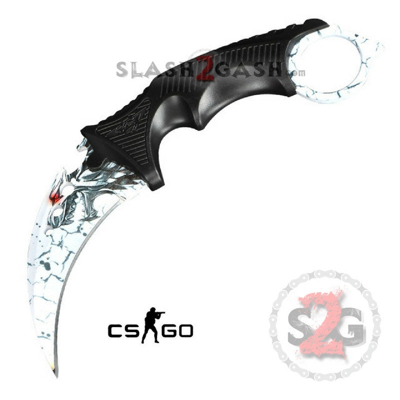 CSGO Wolf Karambit Full TANG Tactical Claw Neck Knife w/ Sheath ELITE ver Wolf Knife-Fixed - Tophatter Daily Deals