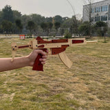 Solid Beech Wood MP5 SMG Replica Rubber Band Gun Model Kit - Tophatter Daily Deals