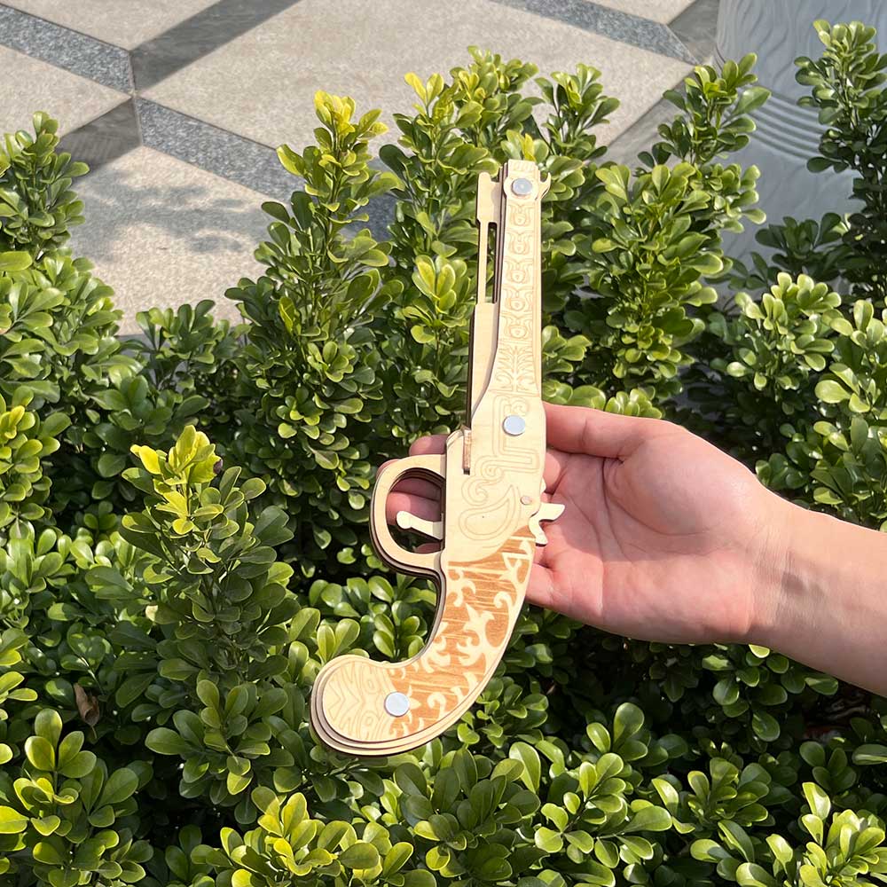 Assembled Firelock Wooden Rubber Band Gun Model Kit - Tophatter Daily Deals