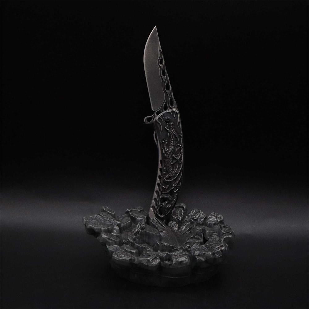 3D Western Dragon Folding Knife - Tophatter Daily Deals