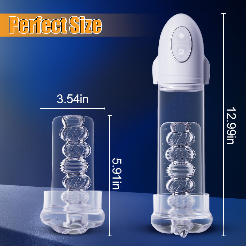 Acmejoy – 3 Suctions 6 Vibrations Lifelike Feeling Long-Lasting Pleasure Penis pumps Penis Pumps - Tophatter Daily Deals