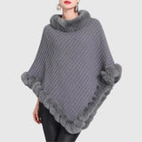 Warm Cozy Women's Poncho - Slouchy Cowl, Acrylic, For Fall Gray One Size - Tophatter Daily Deals